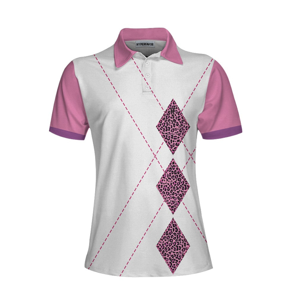 Never Underestimate An Old Woman With A Golf Club Golf Short Sleeve Women Polo Shirt White And Pink Golf Shirt For Ladies