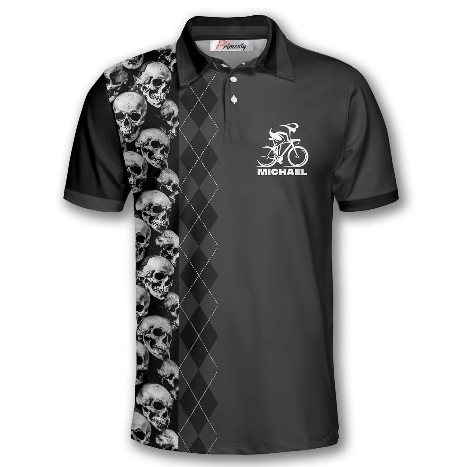 Never Underestimate an Old Man on a Bicycle Custom Polo Cycling Shirts for Men