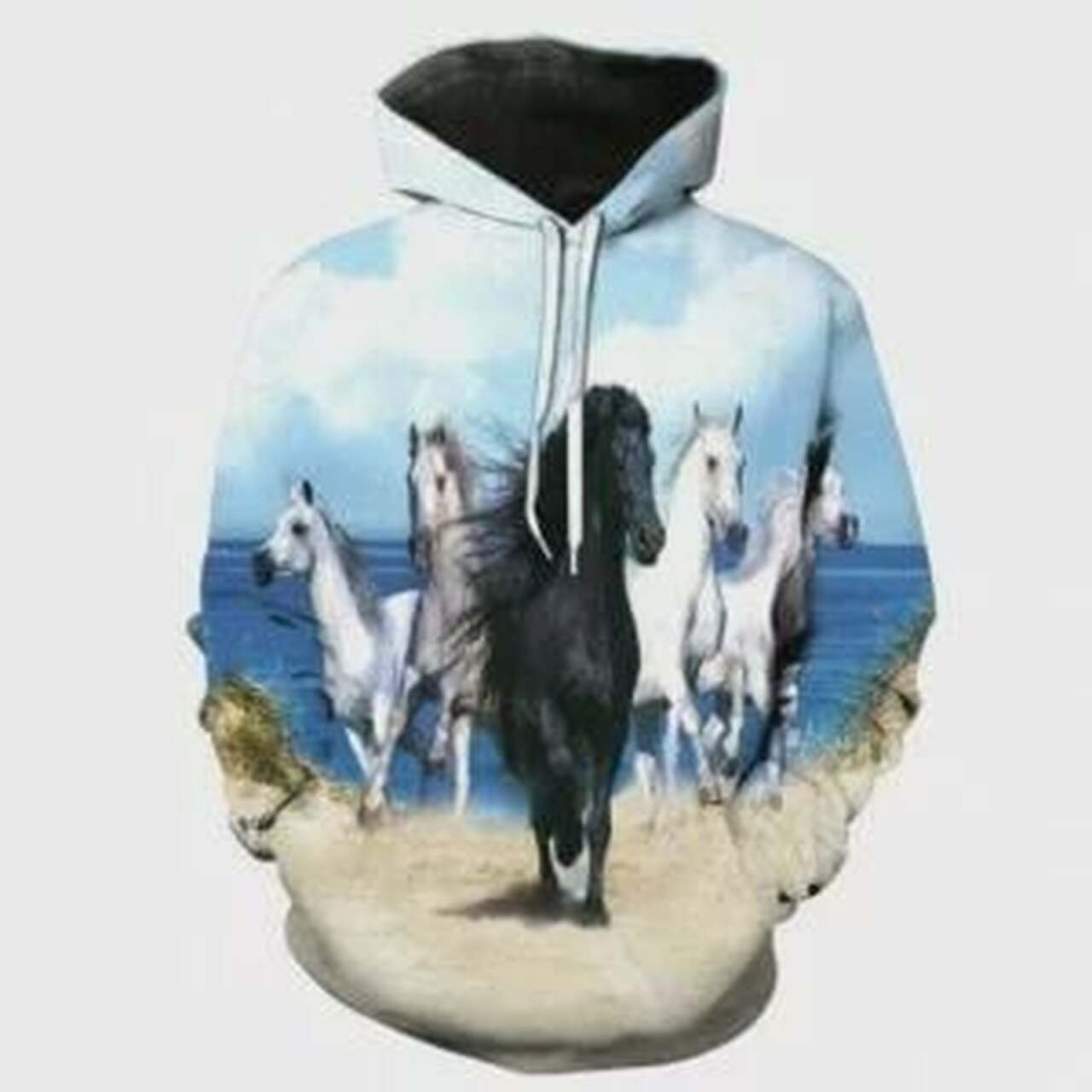 New Arrival Men Horse Colorful 3d All Over Print Hoodie