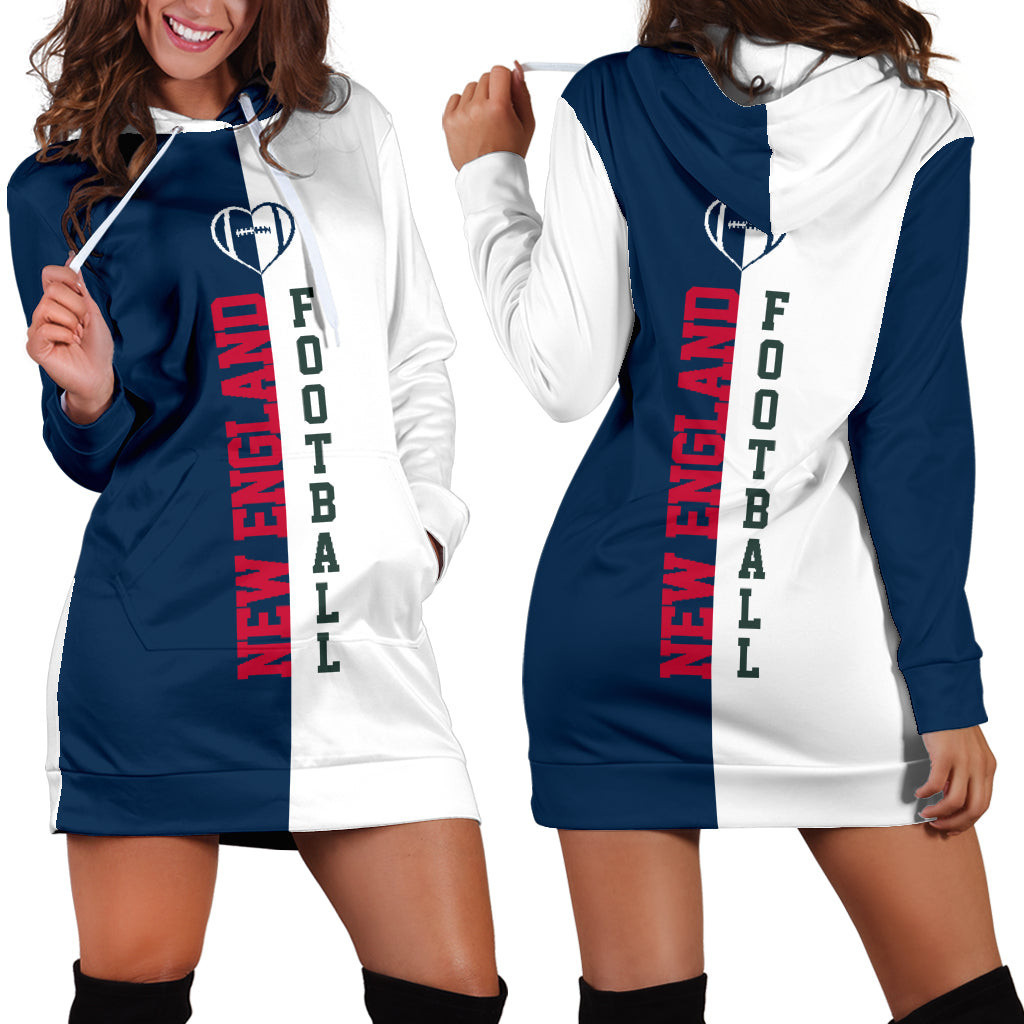 New England Football Hoodie Dress 3d All Over Print For Women Hoodie