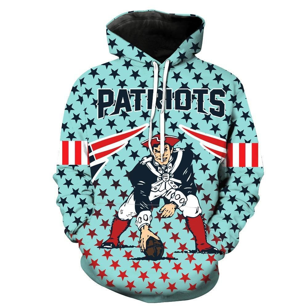New England Patriots 3d Pullover Nfl Footballs Hoodie 3D
