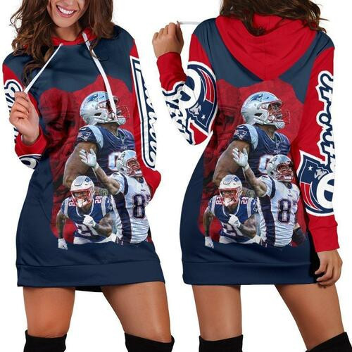 New England Patriots Hoodie Dress Sweater Dress Sweatshirt Dress 3d All Over Print For Women Hoodie