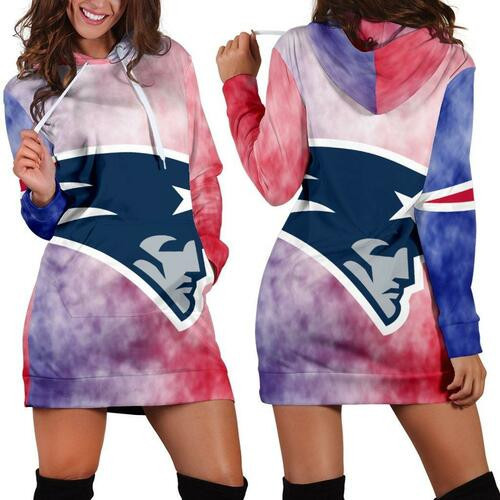 New England Patriots Hoodie Dress Sweater Dress Sweatshirt Dress 3d All Over Print For Women Hoodie