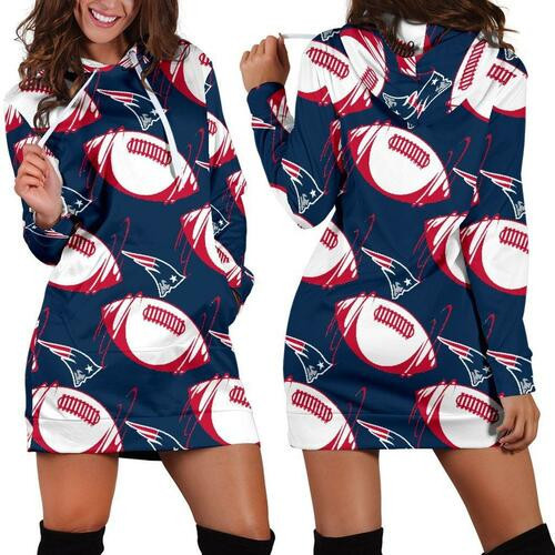 New England Patriots Hoodie Dress Sweater Dress Sweatshirt Dress 3d All Over Print For Women Hoodie