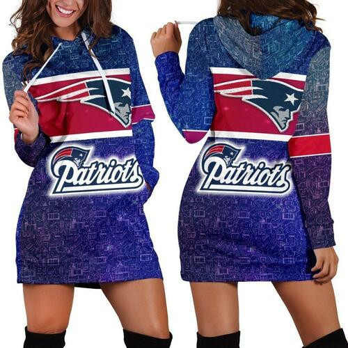 New England Patriots Hoodie Dress Sweater Dress Sweatshirt Dress 3d All Over Print For Women Hoodie