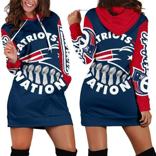 New England Patriots Patriots Nation Hoodie Dress Sweater Dress Sweatshirt Dress 3d All Over Print For Women Hoodie