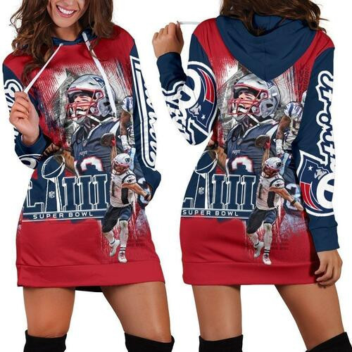 New England Patriots Super Bowl Champions Hoodie Dress Sweater Dress Sweatshirt Dress 3d All Over Print For Women Hoodie