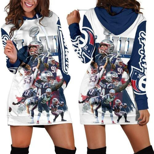 New England Patriots Super Bowl Champions Hoodie Dress Sweater Dress Sweatshirt Dress 3d All Over Print For Women Hoodie