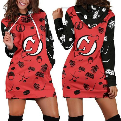 New Jersey Devils Womens Hoodie Dress Sweater Dress Sweatshirt Dress 3d All Over Print For Women Hoodie