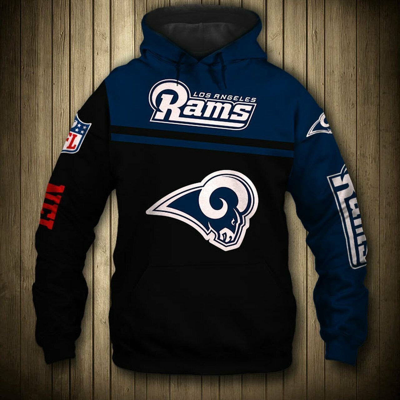 New Nfllos Angeles Rams Team All Over Print Pullover Hoodies 2021