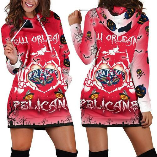 New Orleans Pelicans Hoodie Dress Sweater Dress Sweatshirt Dress 3d All Over Print For Women For Halloween Hoodie