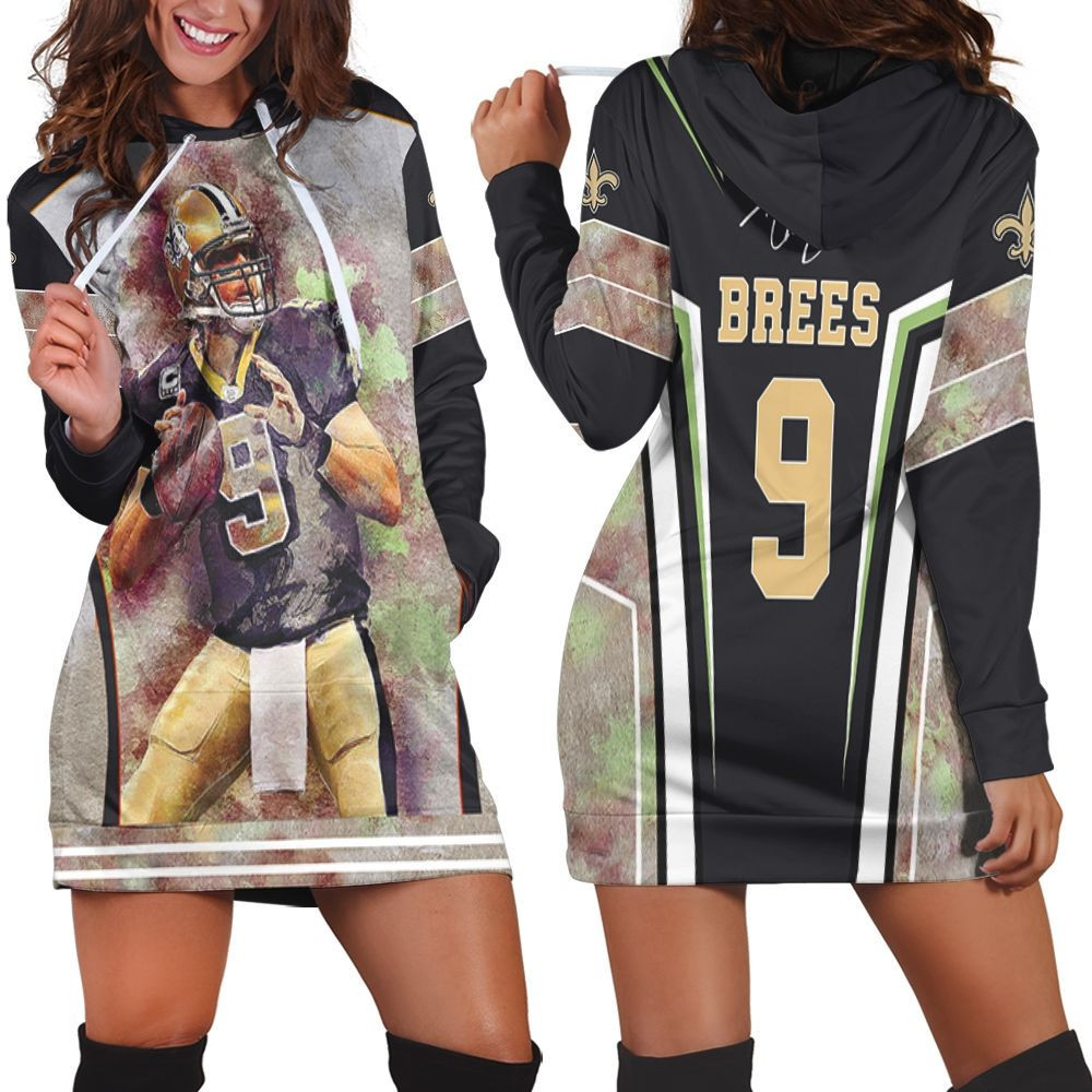 New Orleans Saints Drew Bees Legend Qustyleerback 3d Hoodie Dress Sweater Dress Sweatshirt Dress