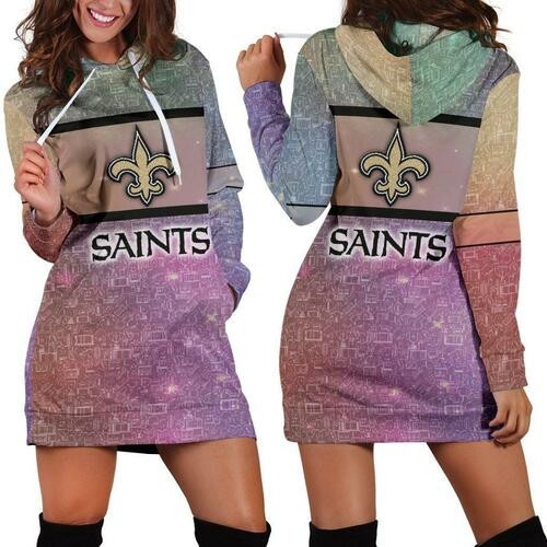 New Orleans Saints Hoodie Dress Sweater Dress Sweatshirt Dress 3d All Over Print For Women Hoodie