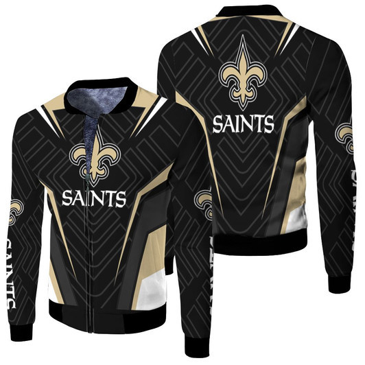 New Orleans Saints Nfl For Saints Fan Fleece Bomber Jacket