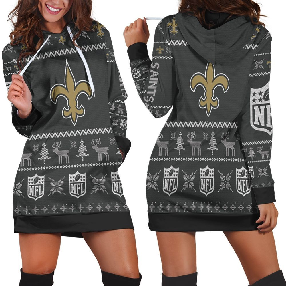 New Orleans Saints Nfl Ugly Sweatshirt Christmas 3d Hoodie Dress Sweater Dress Sweatshirt Dress