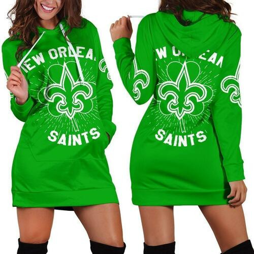 New Orleans Saints St Patricks Day Hoodie Dress Sweater Dress Sweatshirt Dress 3d All Over Print For Women Hoodie