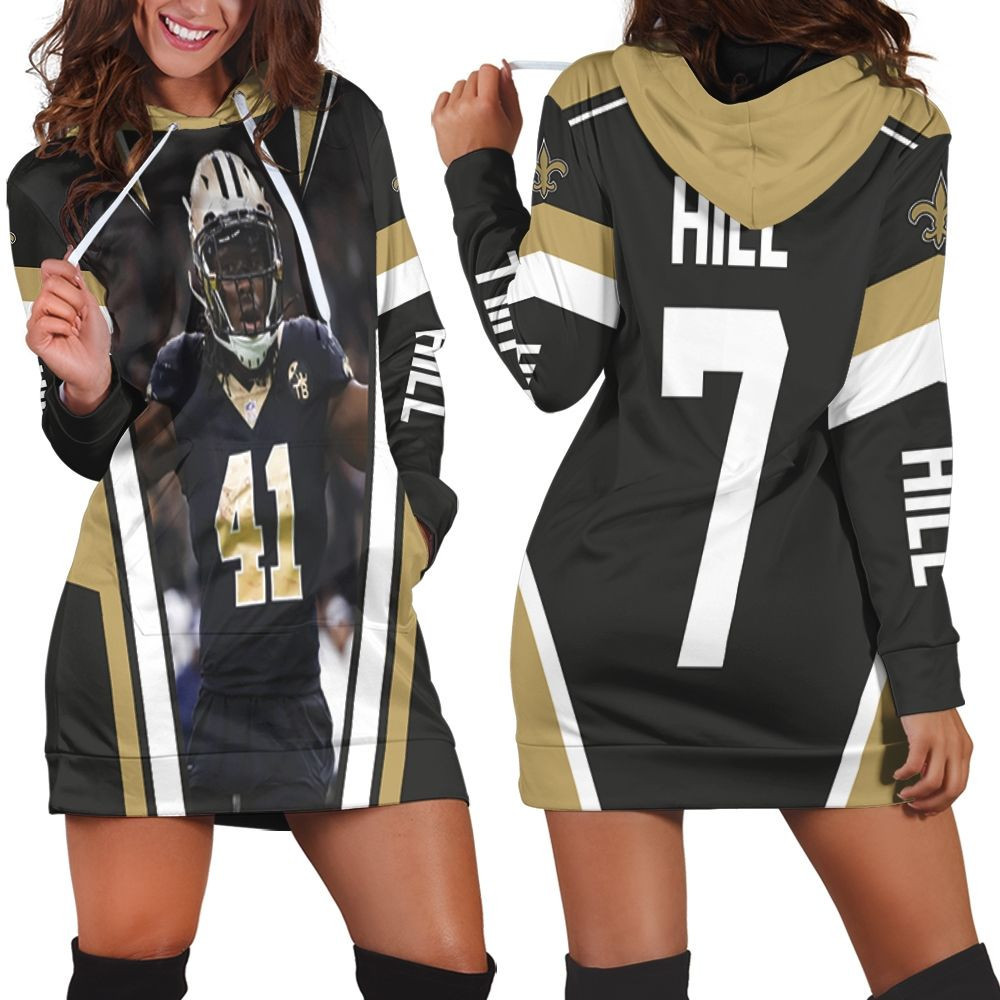 New Orleans Saints Taysom Hill 7 Legendary Hoodie Dress Sweater Dress Sweatshirt Dress