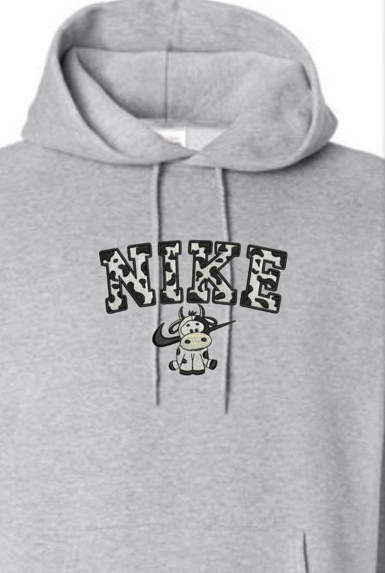 New Trend Cow Embroidered Hoodie