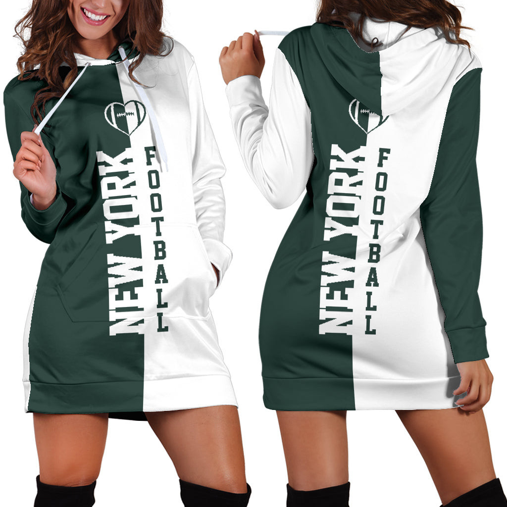 New York Football Hoodie Dress 3d All Over Print For Women Hoodie