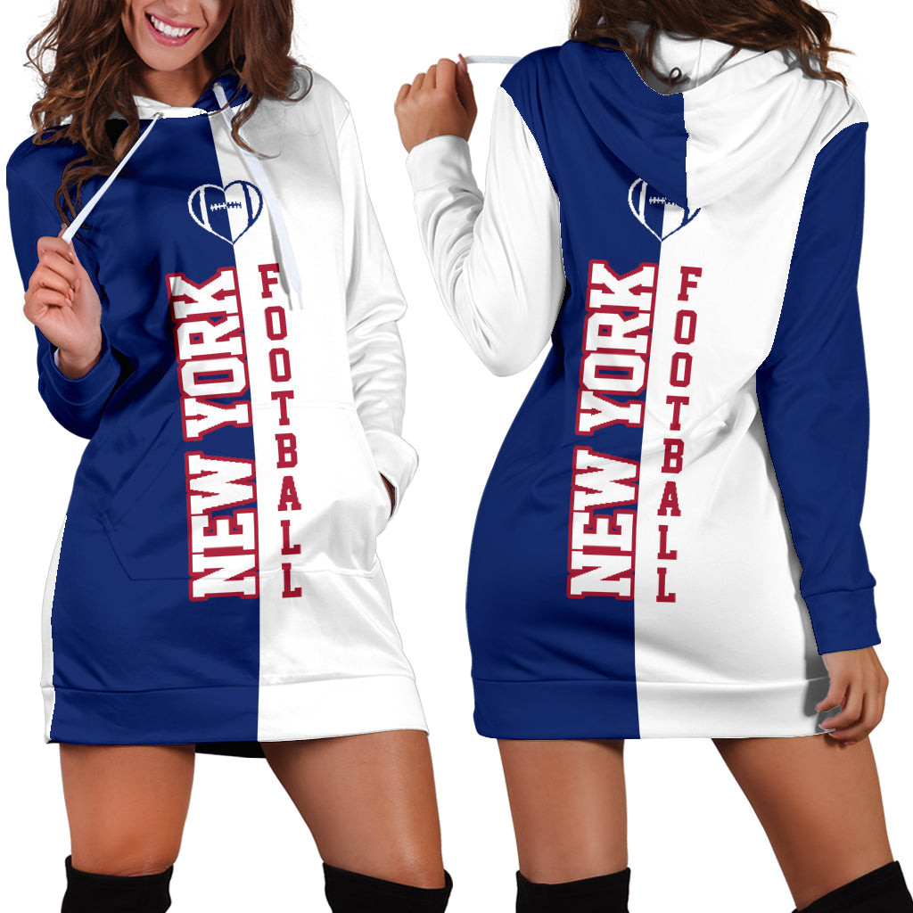 New York Football Hoodie Dress 3d All Over Print For Women Hoodie