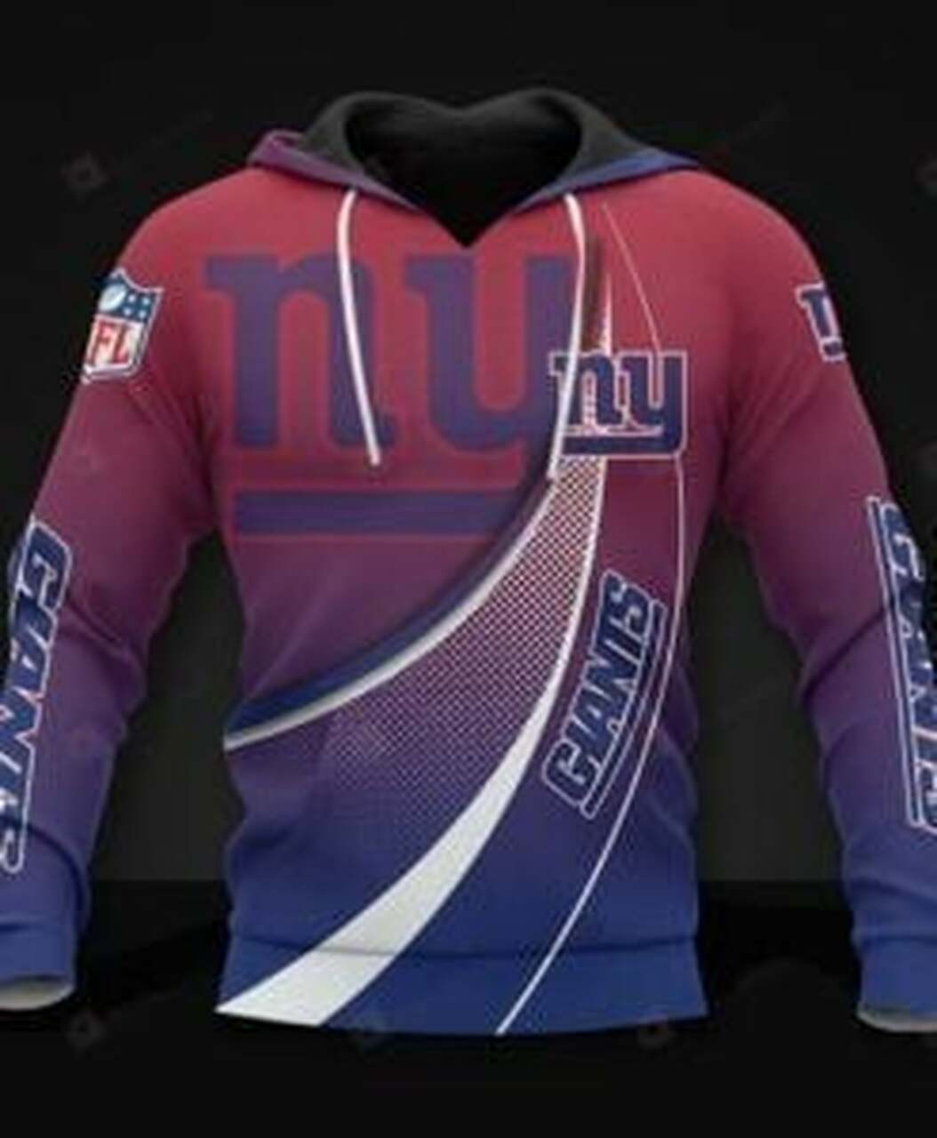 New York Giants 3d All Over Print Hoodie