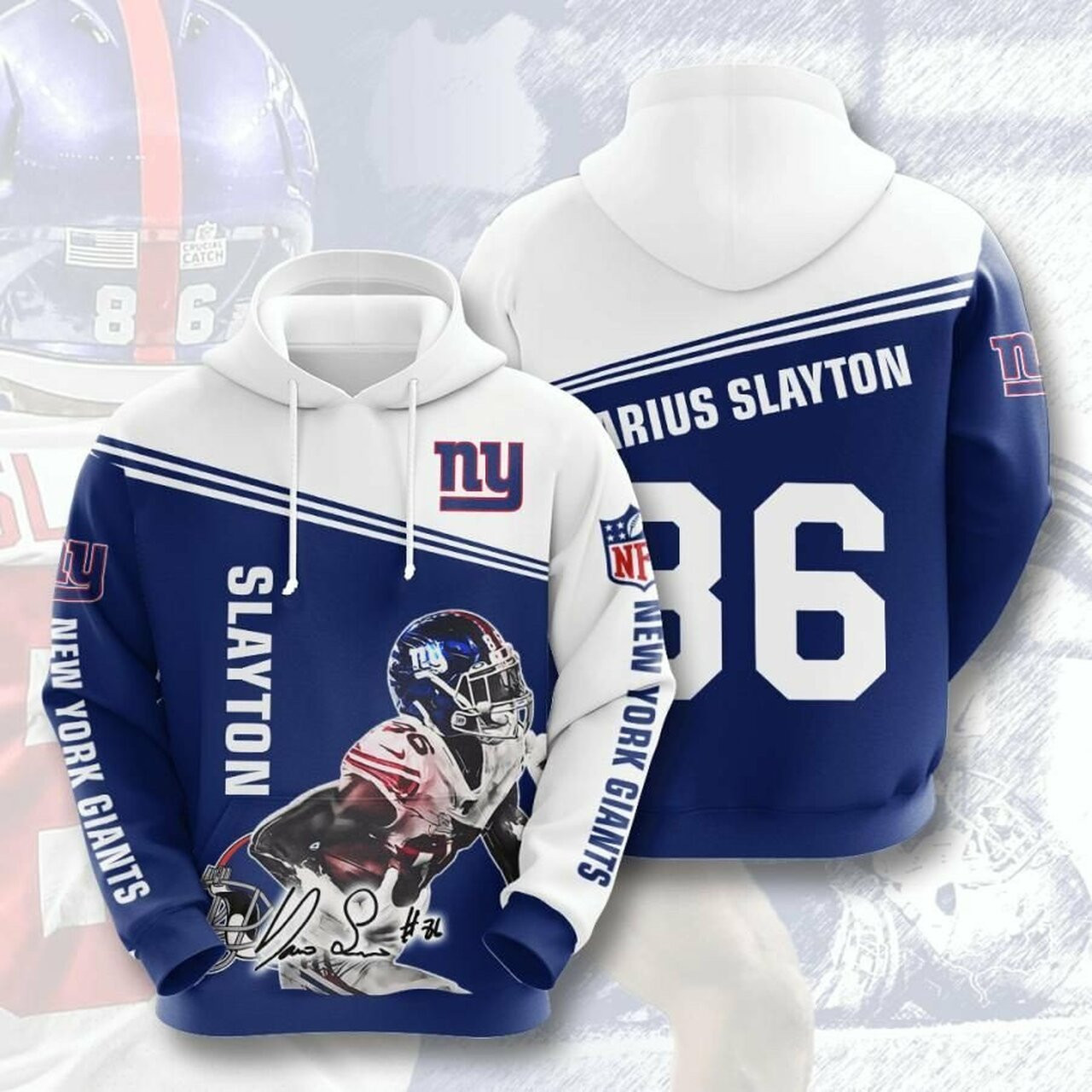 New York Giants 3d All Over Print Hoodie