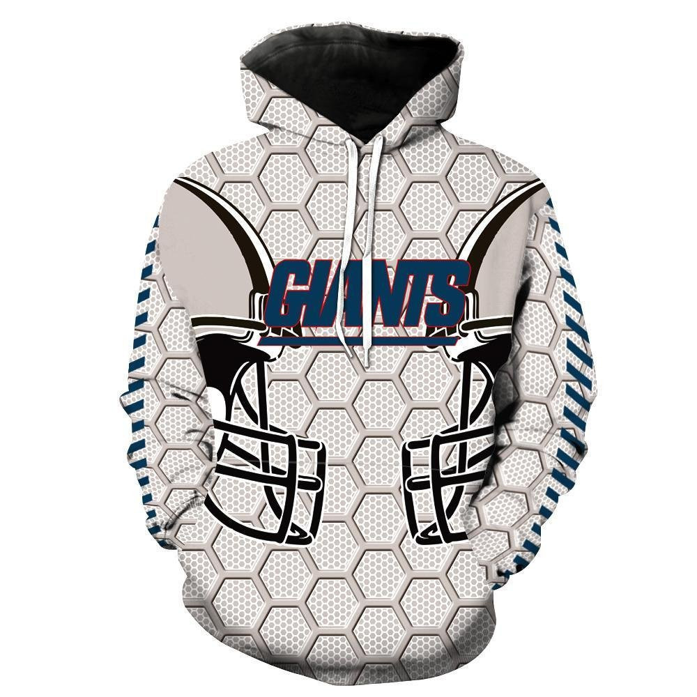 New York Giants 3d Pullover Nfl Footballs Hoodie 3D