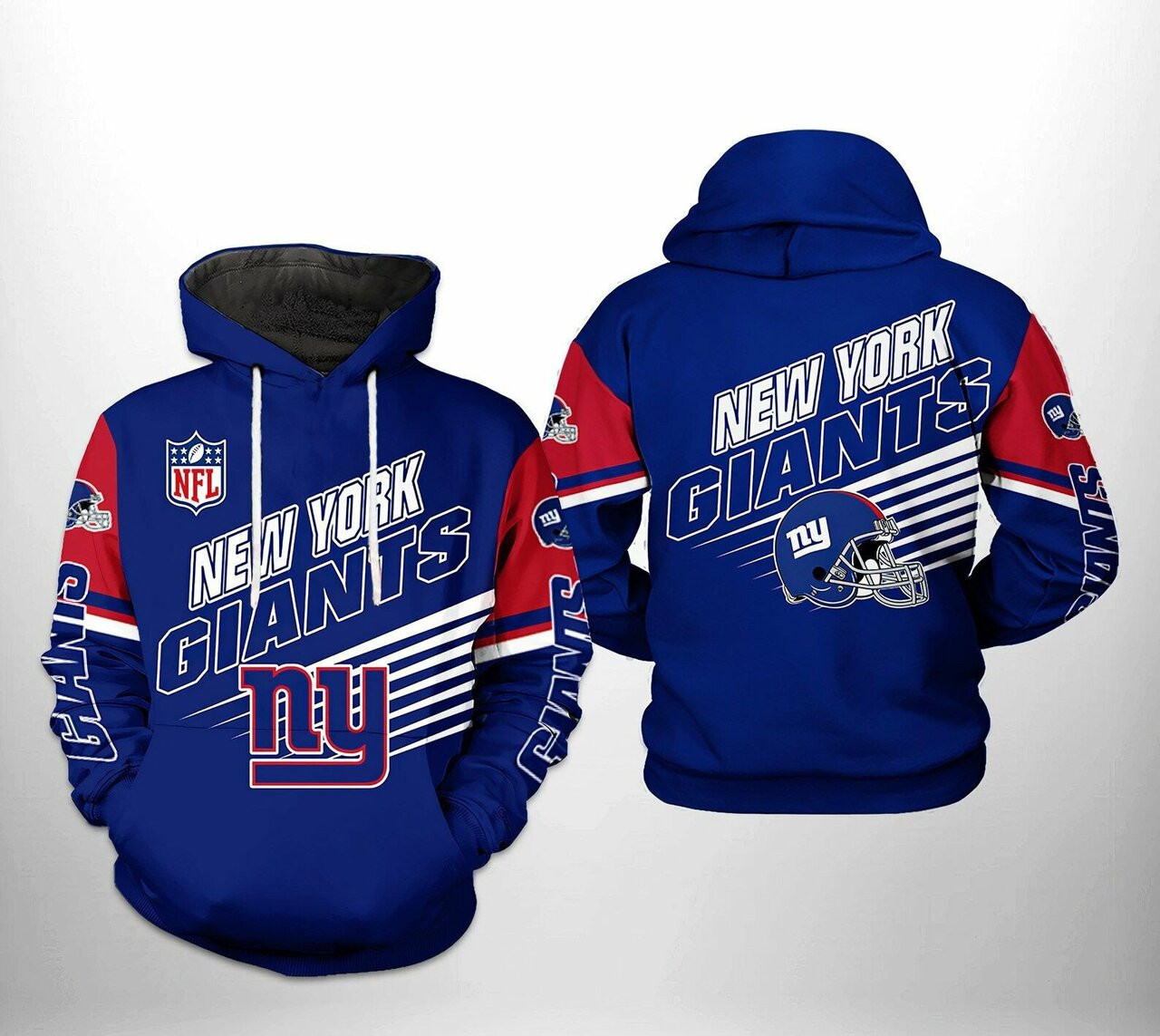 New York Giants Nfl 3d All Over Print Hoodie