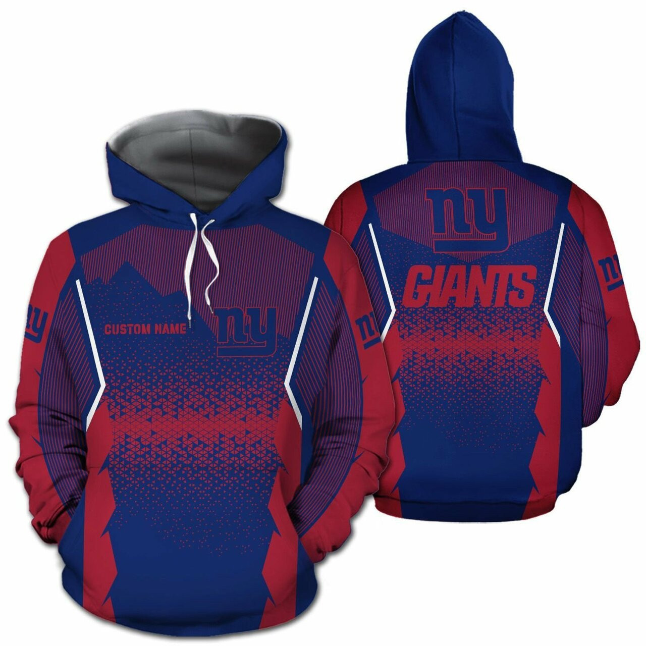New York Giants Nfl Football Team Logo Custom Personalized With Name All Over Print Design 3d T Shirt Zip Up Hoodie Long Sleeve Tee For Fans
