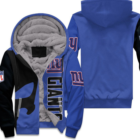 New York Giants Nfl Skull 3D Fleece Hoodie