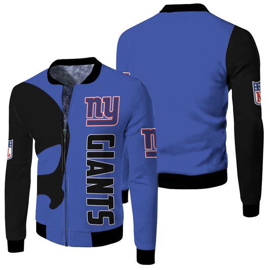 New York Giants Nfl Skull Fleece Bomber Jacket