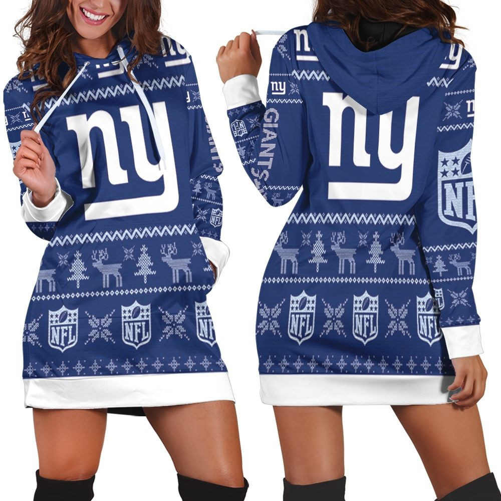 New York Giants Nfl Ugly Sweatshirt Christmas 3d Hoodie Dress For Women