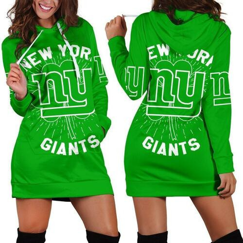 New York Giants St Patricks Day Hoodie Dress Sweater Dress Sweatshirt Dress 3d All Over Print For Women Hoodie