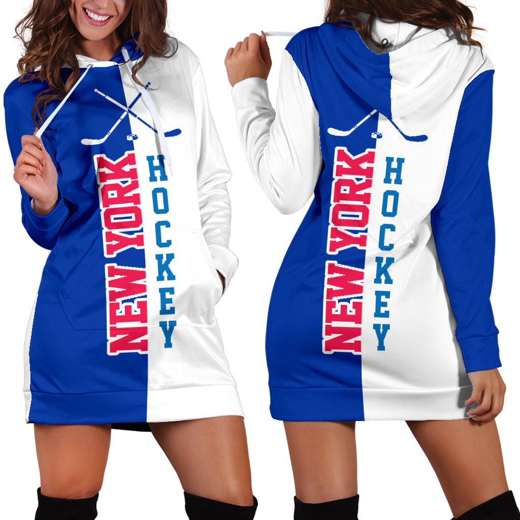 New York Hockey Hoodie Dress 3d All Over Print For Women Hoodie