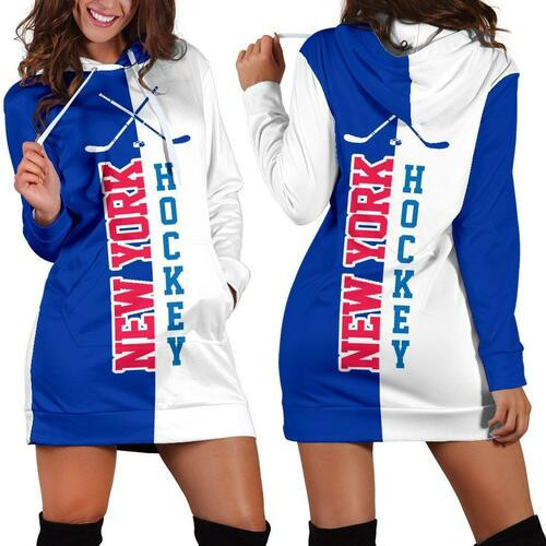 New York Hockey Hoodie Dress Sweater Dress Sweatshirt Dress 3d All Over Print For Women Hoodie