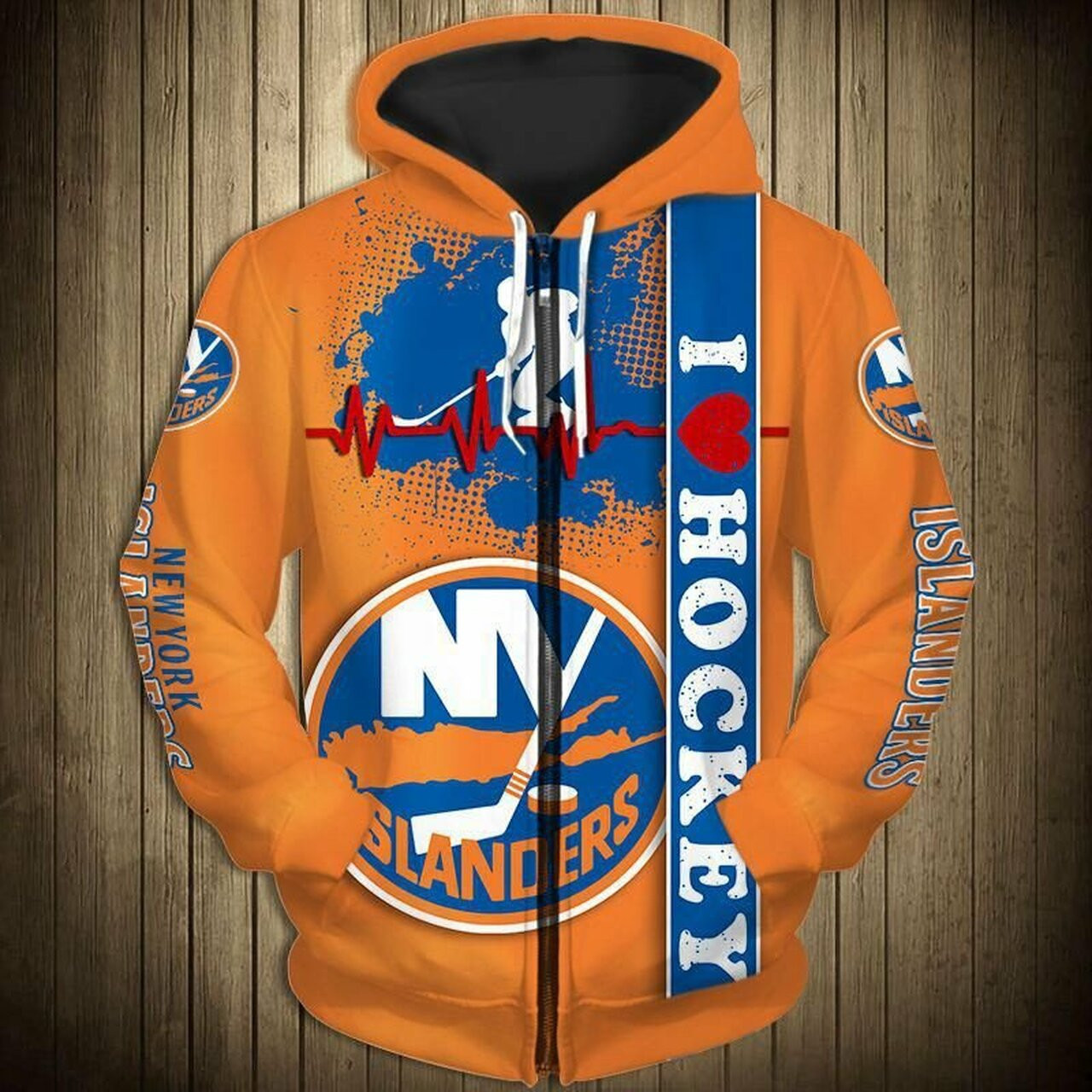 New York Islanders 3d All Over Print Hoodie