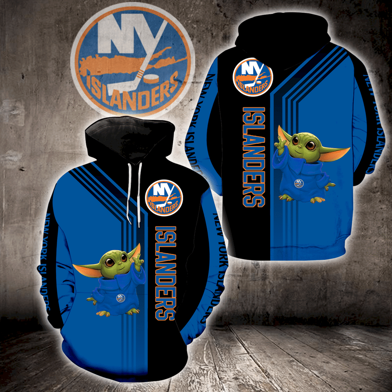 New York Islanders Baby Yoda New Full All Over Print V1557 Hoodie