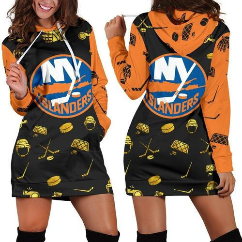 New York Islanders Hoodie Dress Sweater Dress Sweatshirt Dress 3d All Over Print For Women Hoodie