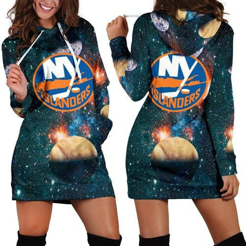 New York Islanders Hoodie Dress Sweater Dress Sweatshirt Dress 3d All Over Print For Women Hoodie