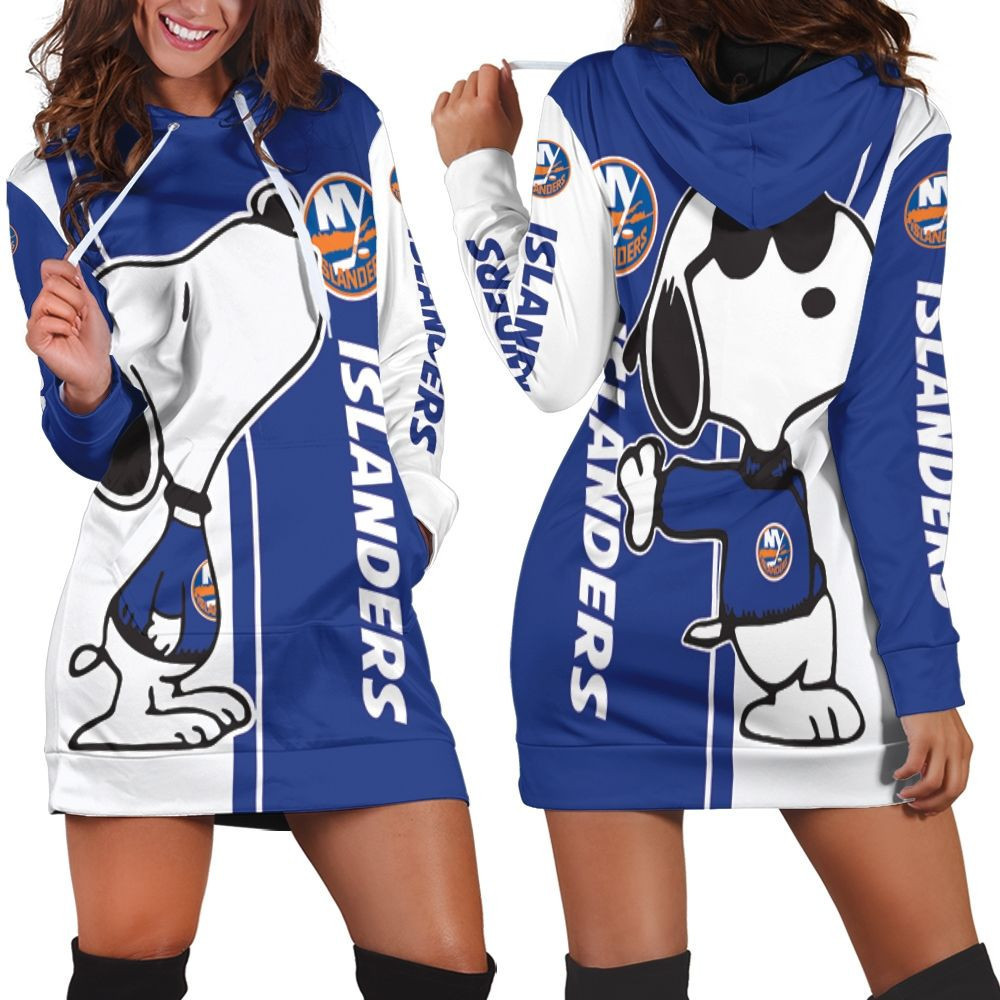 New York Islanders Snoopy Lover 3d Hoodie Dress Sweater Dress Sweatshirt Dress