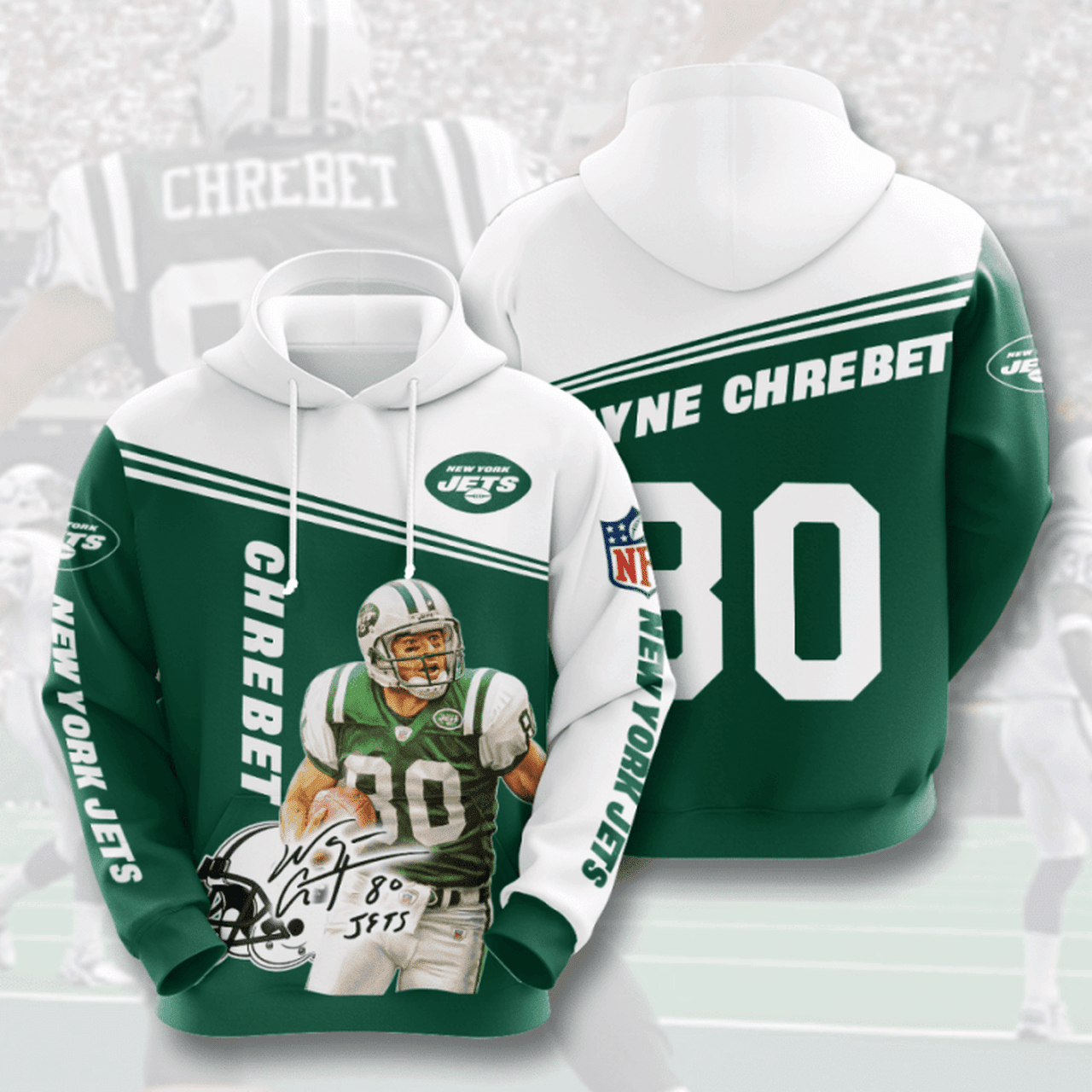 New York Jets 3d All Over Print Hoodie