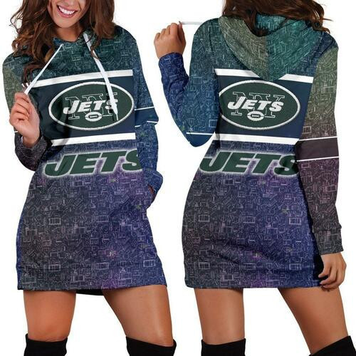 New York Jets Hoodie Dress Sweater Dress Sweatshirt Dress 3d All Over Print For Women Hoodie