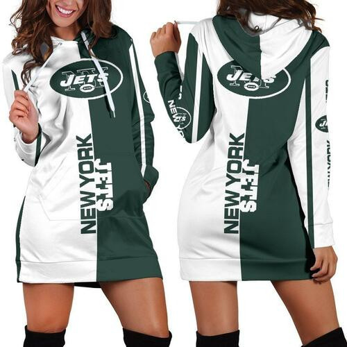 New York Jets Hoodie Dress Sweater Dress Sweatshirt Dress 3d All Over Print For Women Hoodie