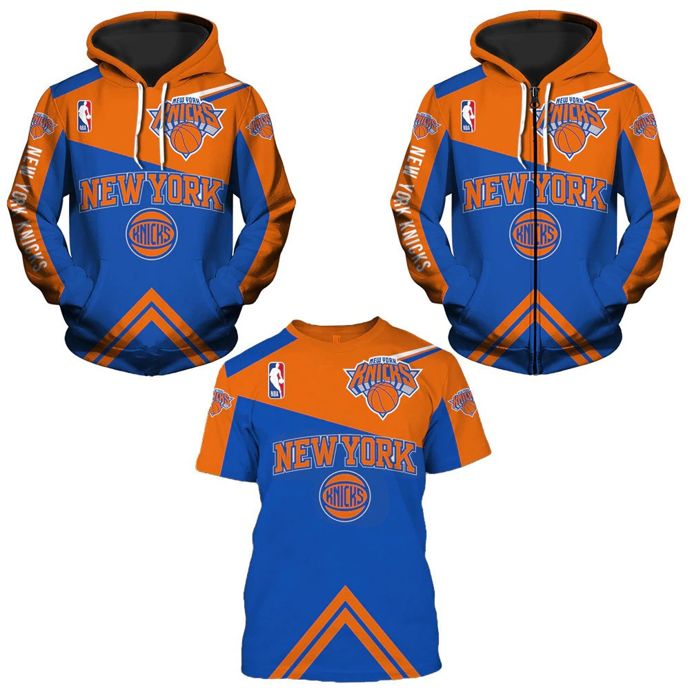 New York Knicks Clothing T-Shirt Pullover Zipper Hoodies For Men Women Size S-5XL