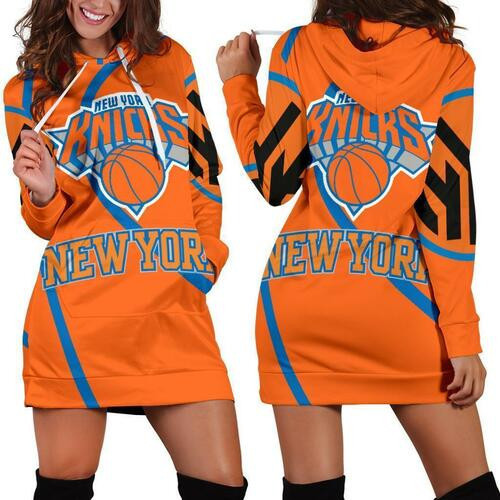 New York Knicks Hoodie Dress Sweater Dress Sweatshirt Dress 3d All Over Print For Women Hoodie