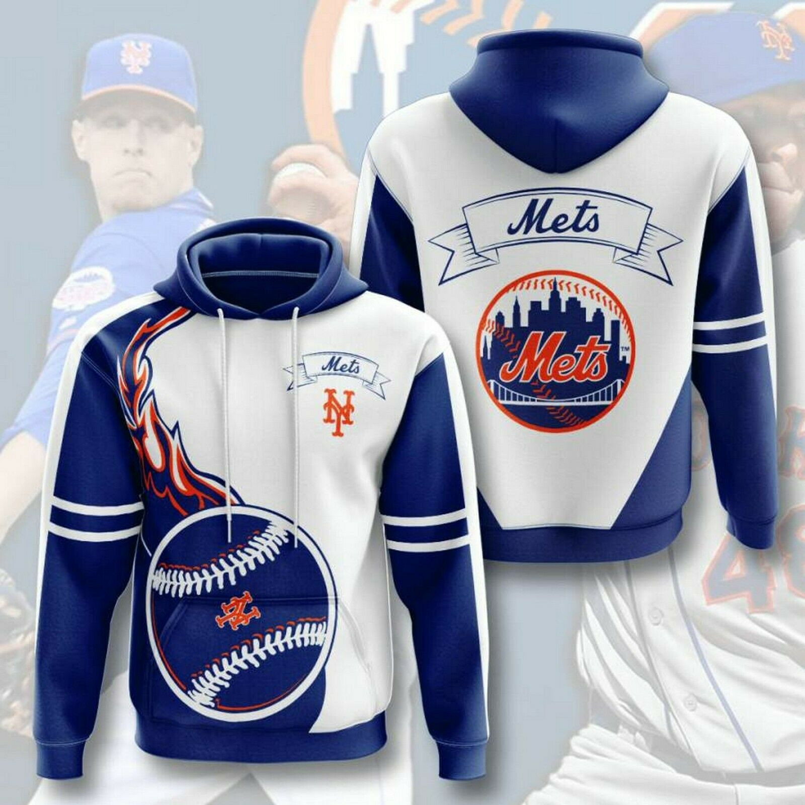 New York Mets Hoodie 3D All Over Printed US Size S to 5XL