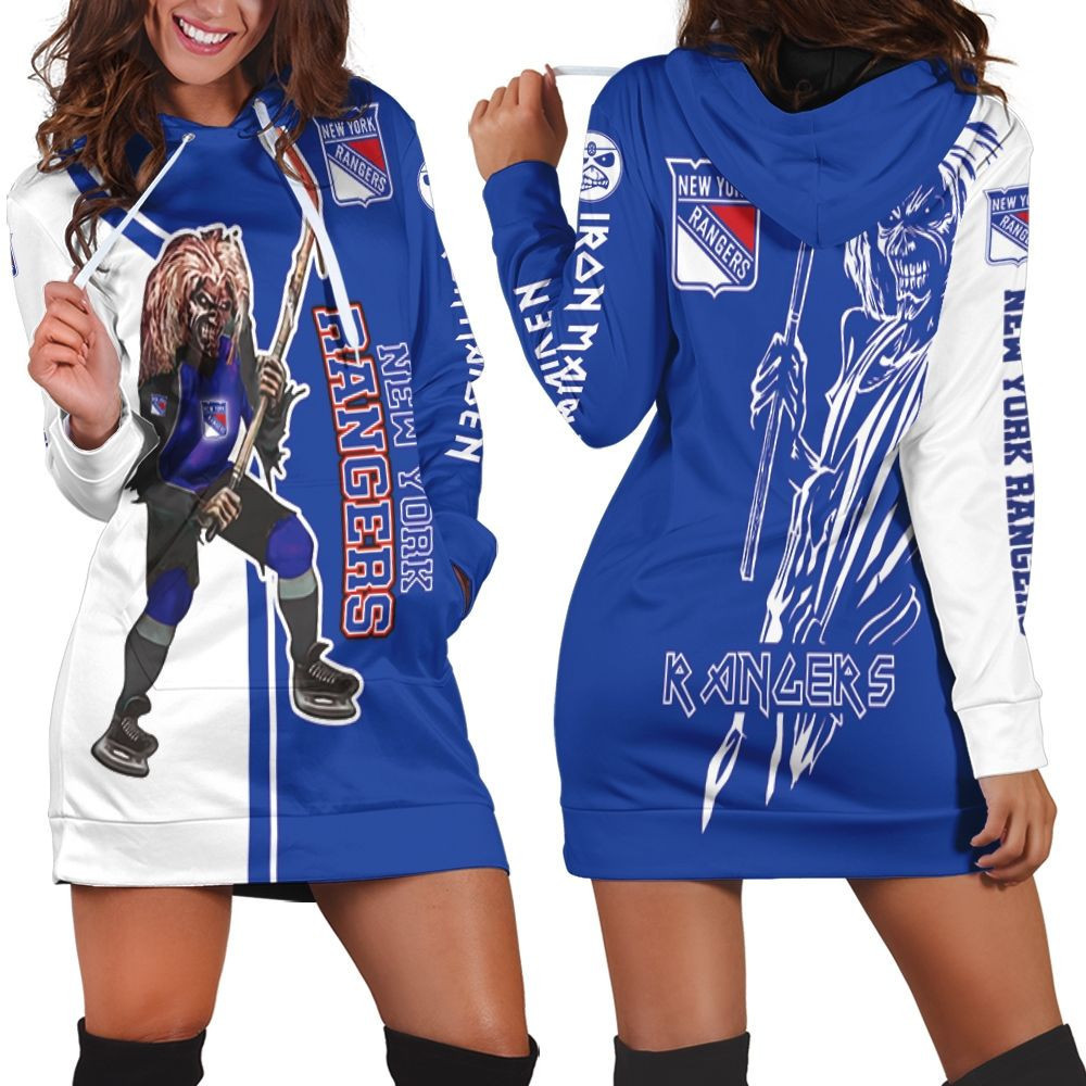 New York Rangers And Zombie For Fans Hoodie Dress Sweater Dress Sweatshirt Dress