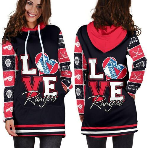 New York Rangers Hoodie Dress Sweater Dress Sweatshirt Dress 3d All Over Print For Women Hoodie