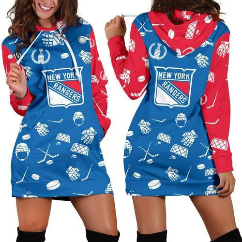 New York Rangers Hoodie Dress Sweater Dress Sweatshirt Dress 3d All Over Print For Women Hoodie