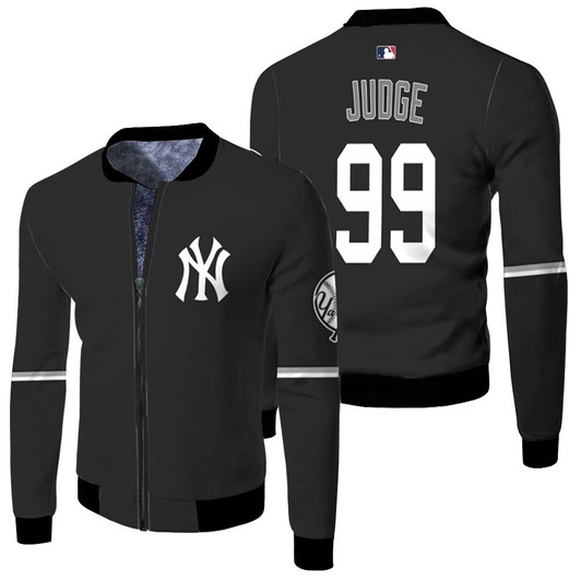 New York Yankees Aaron Judge 99 Mlb Baseball 2020 Black Jersey Style Gift For Yankees Fans Fleece Bomber Jacket